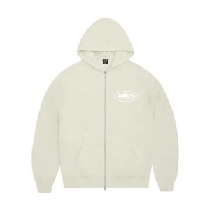 Sudadera Corteiz Island Zip Off White
