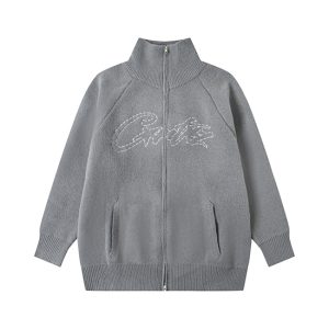 Sweater Gris Con Cremallera Corteiz VVS