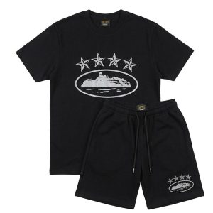 Conjunto corto negro hombre estilo urbano verano